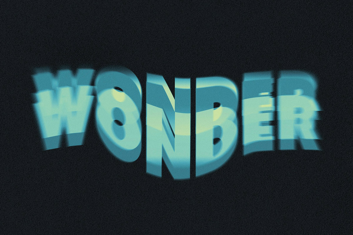 Premium Vector  Wonder text, font style editable text effect