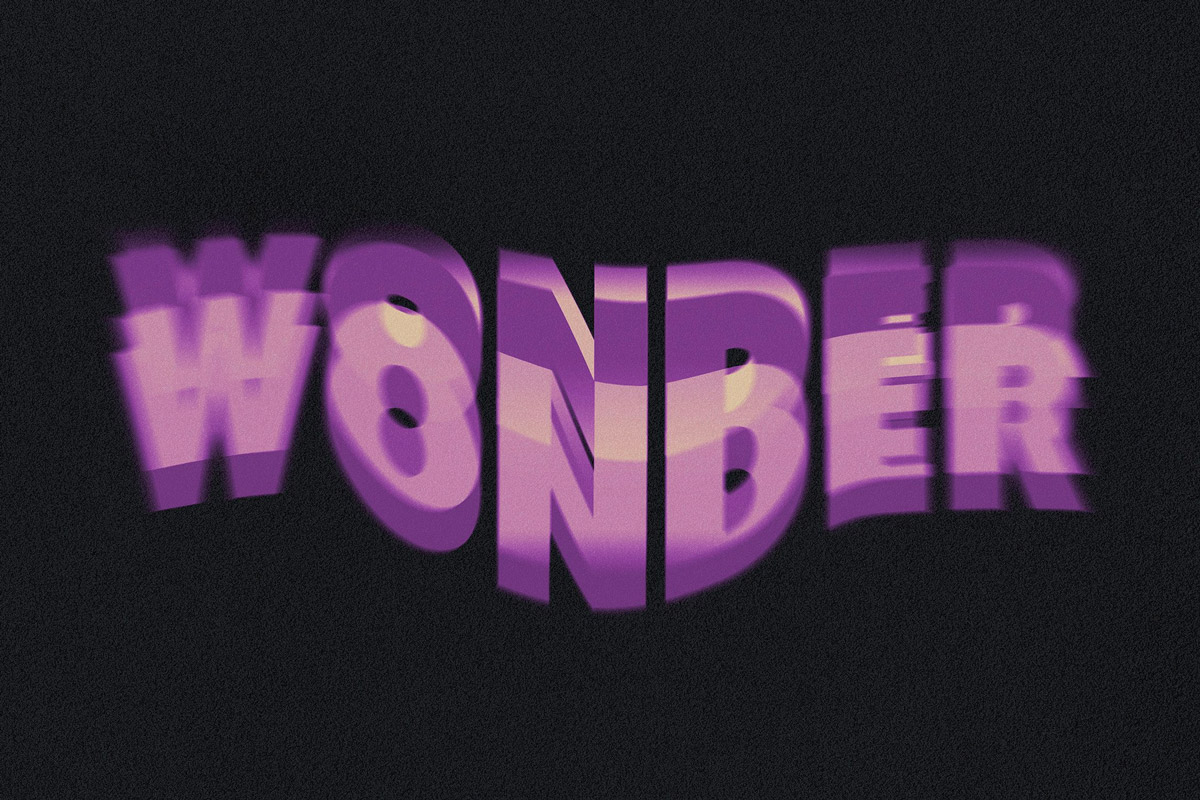 Premium Vector  Wonder text, font style editable text effect