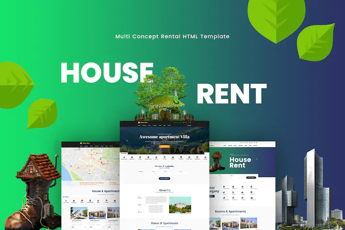 House Rent HTML Mockup
